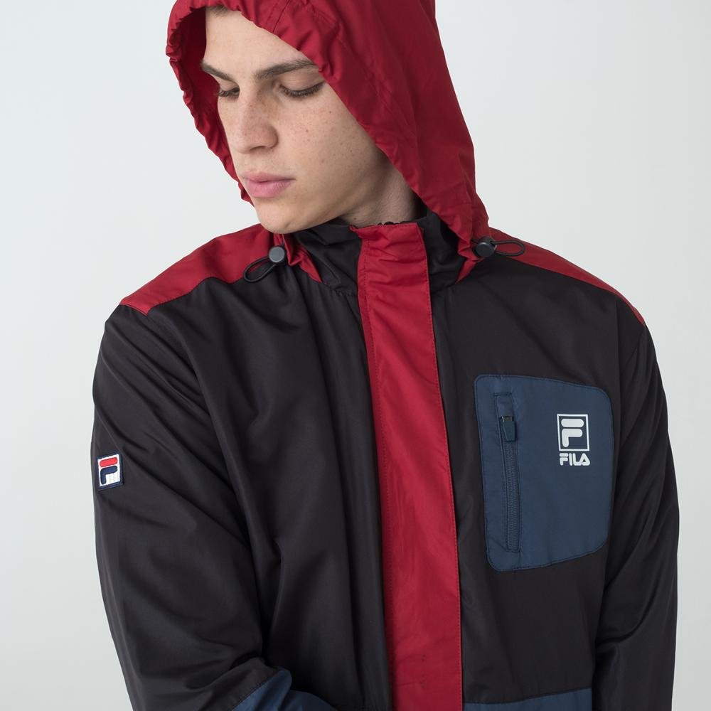 Jaqueta Fila Pocket Masculina Preto/Azul/Vermelho 5