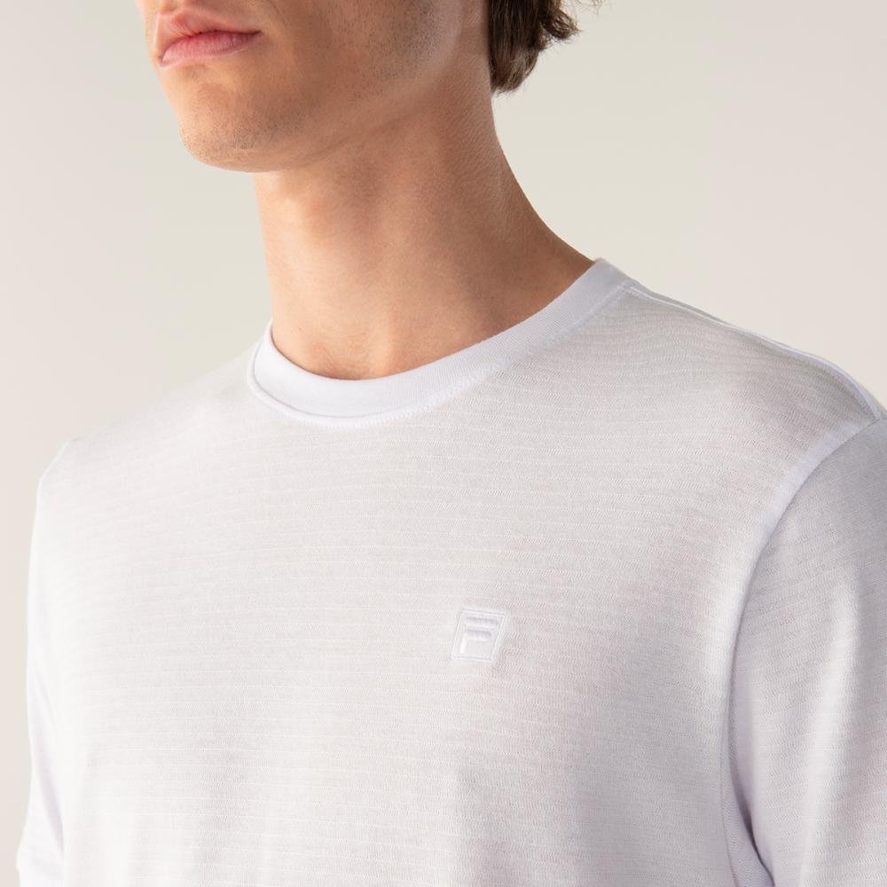 Camiseta Fila Regular Embroidery Gt Masculina Branco 4