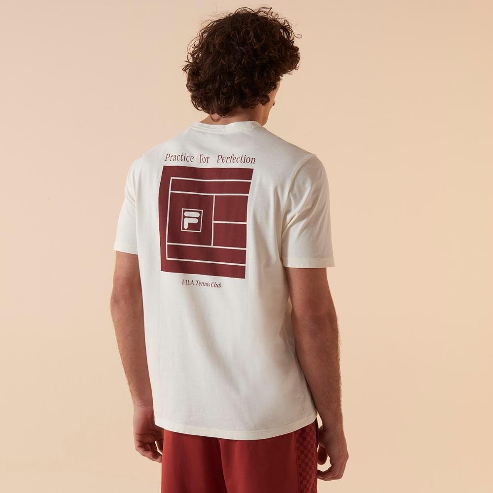Camiseta Fila Regular Graphic Court Gt Masculina Branco 2