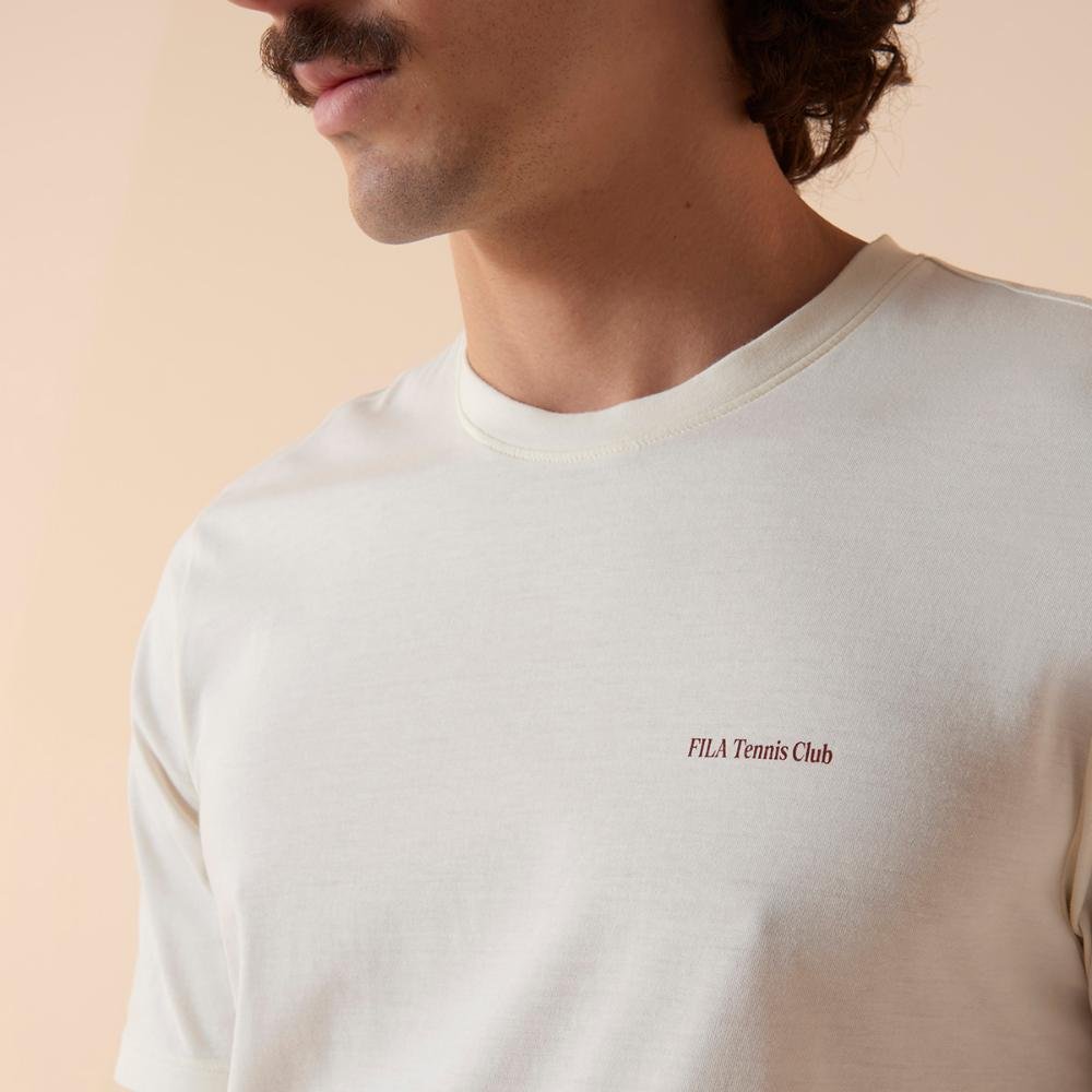 Camiseta Fila Regular Graphic Court Gt Masculina Branco 4