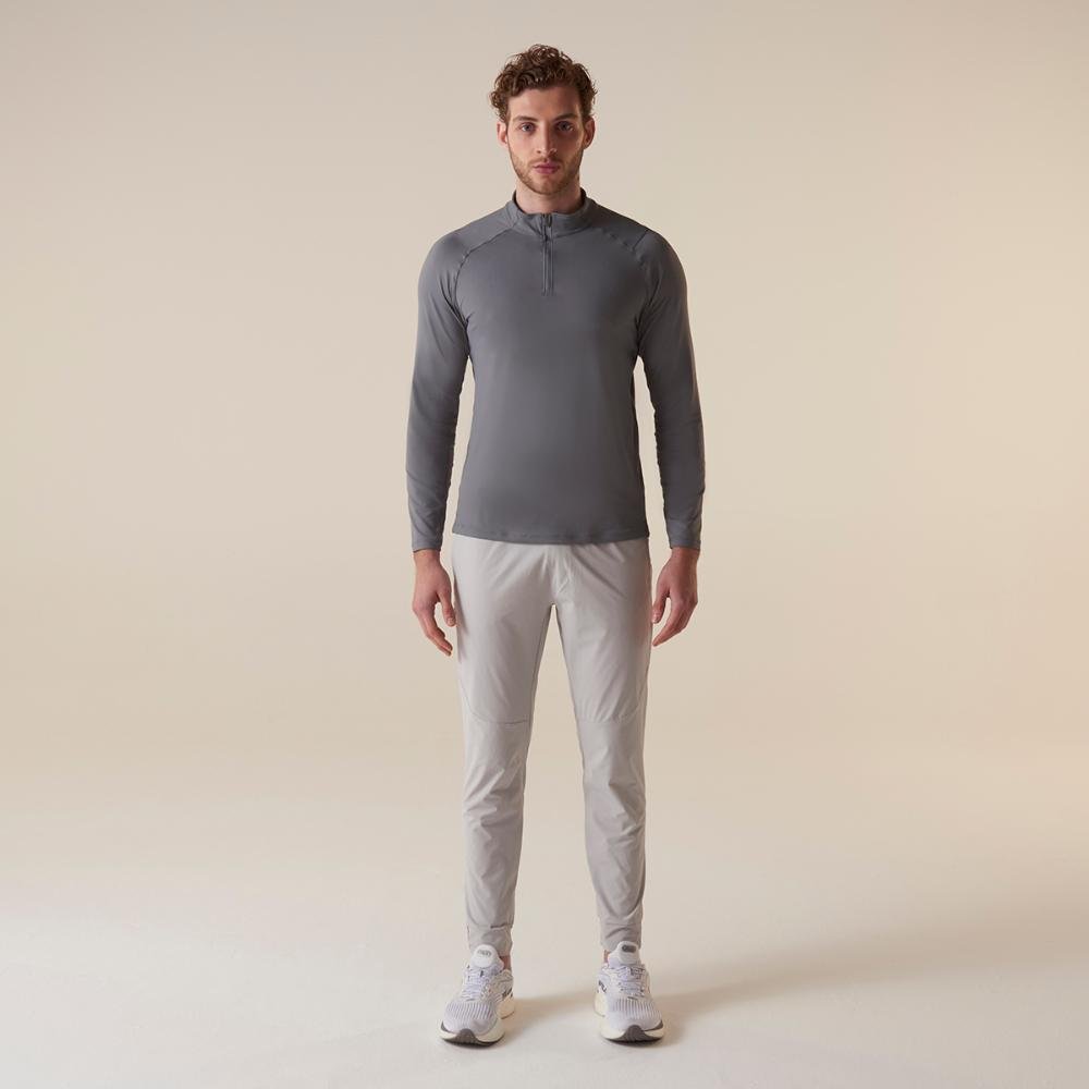 Camiseta Manga Longa Fila Half Zipper Adaptable Future Sports Masculina Cinza 3