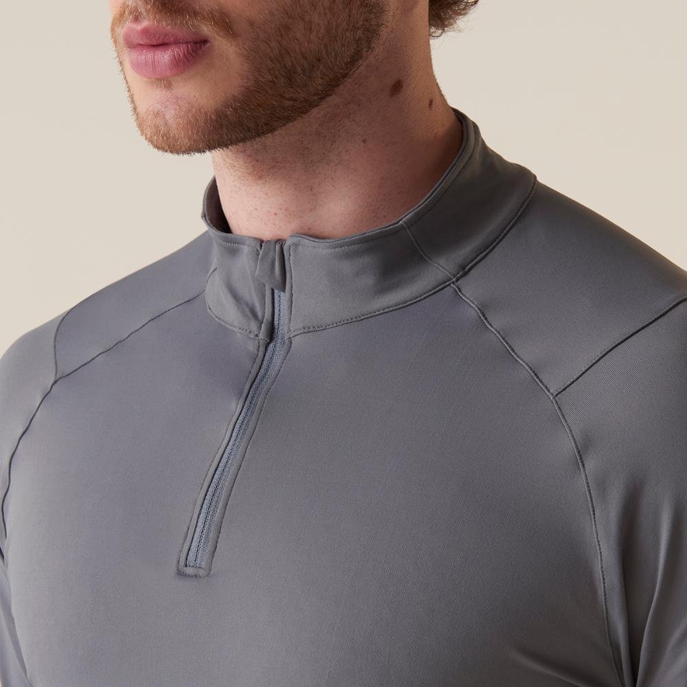 Camiseta Manga Longa Fila Half Zipper Adaptable Future Sports Masculina Cinza 4