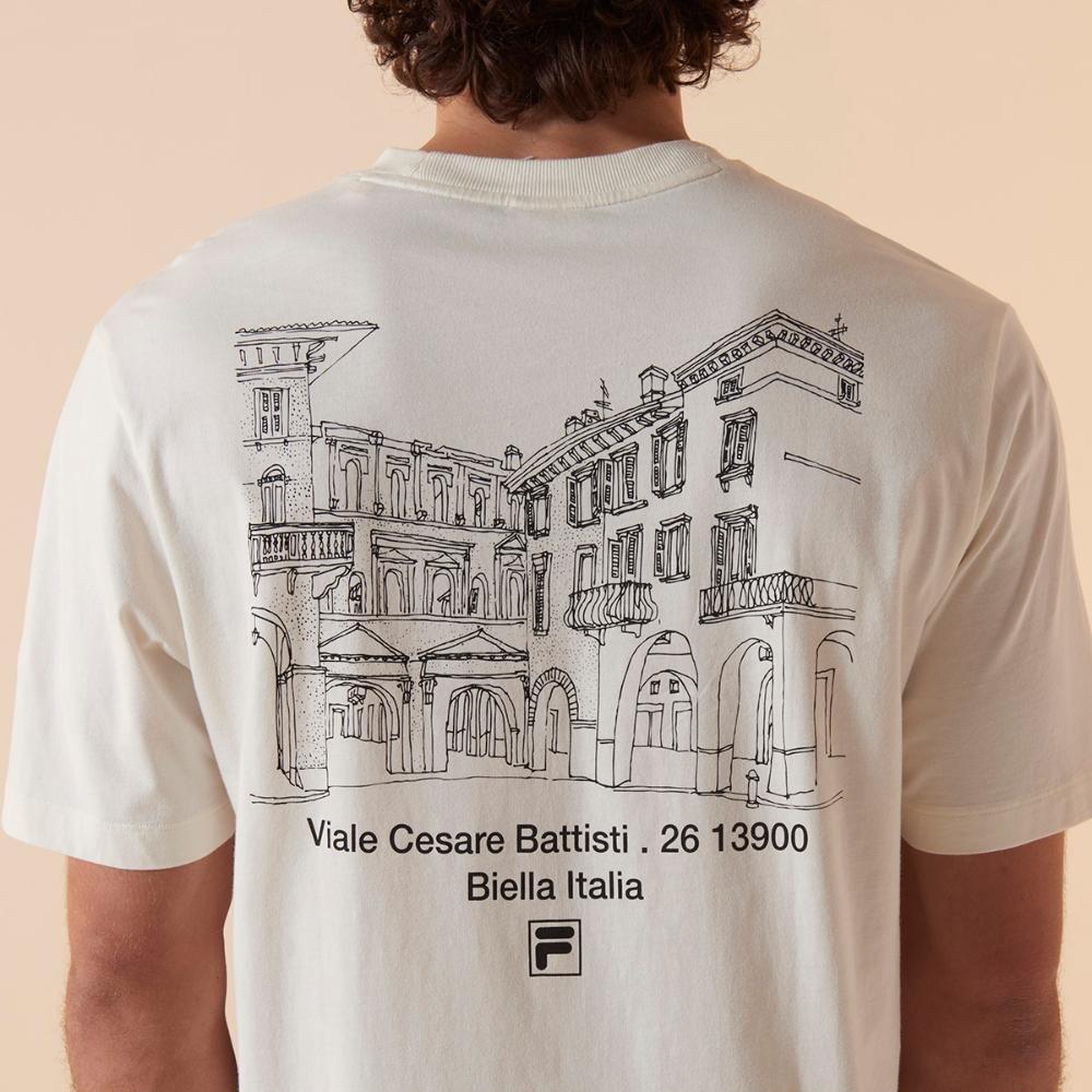 Camiseta Fila Comfort Italia Drawing Union Classics Masculina Branco 5