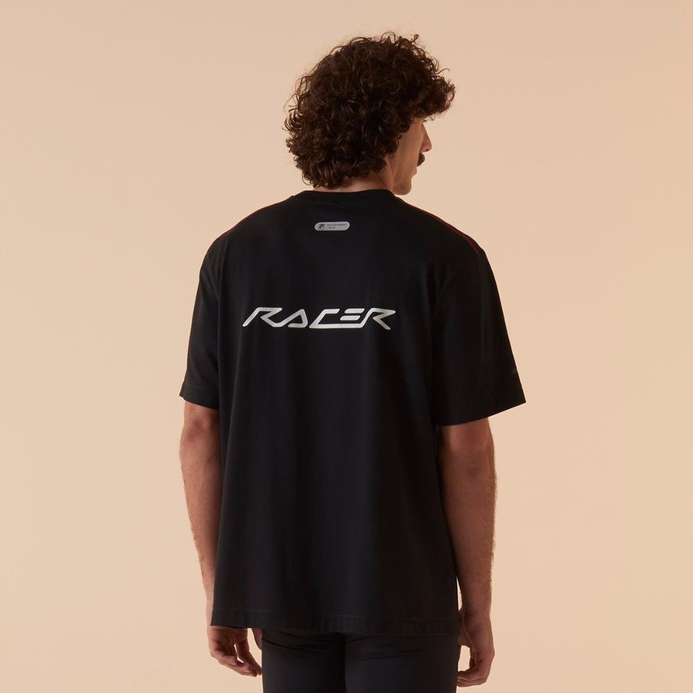 Camiseta Fila Over Cotton Union Racer Masculina Preto 2