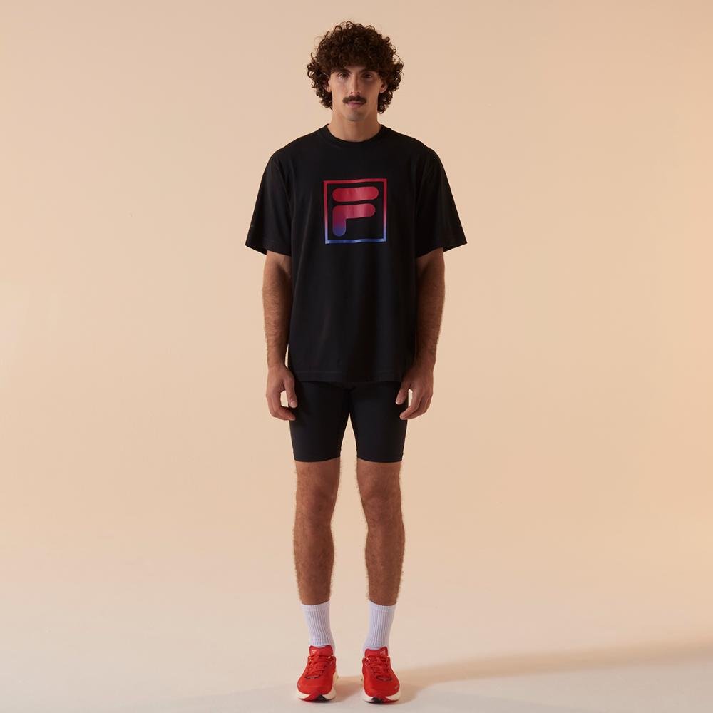 Camiseta Fila Over Cotton Union Racer Masculina Preto 3