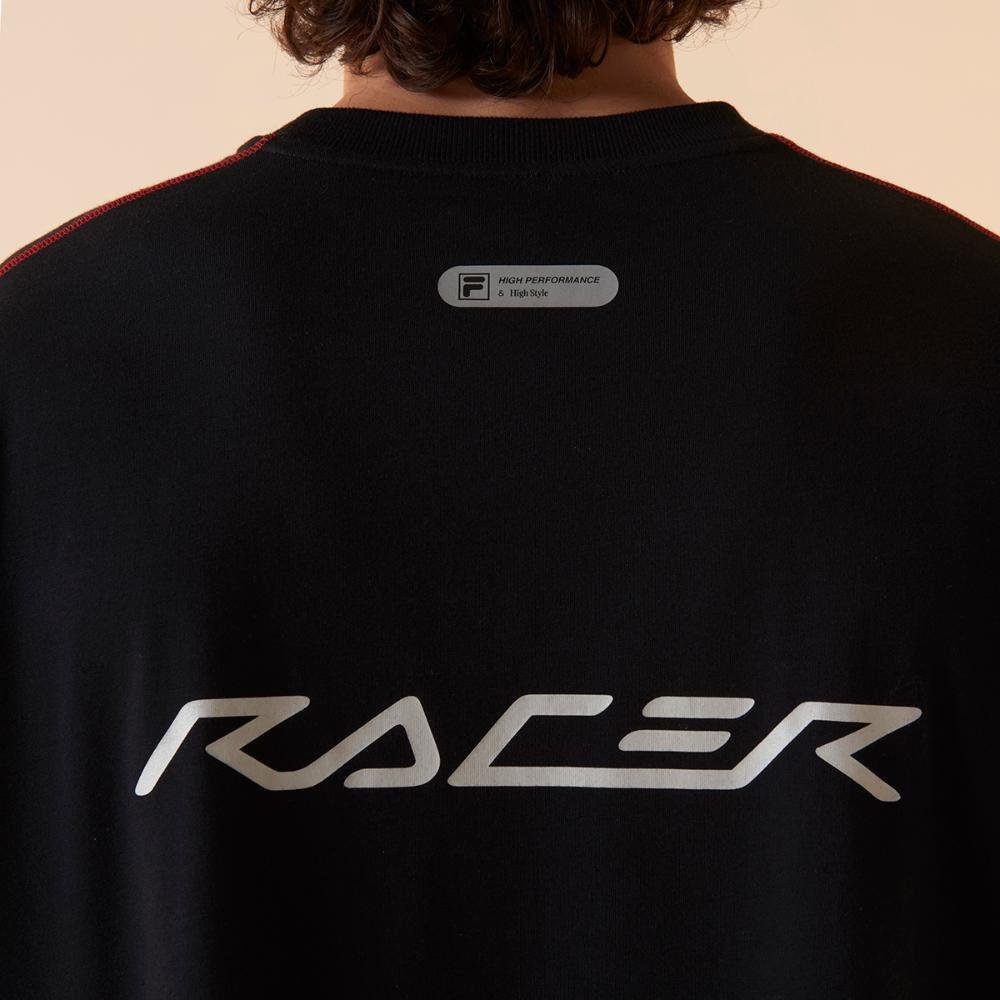 Camiseta Fila Over Cotton Union Racer Masculina Preto 5