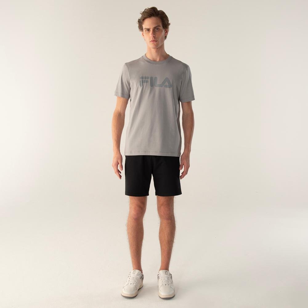 Camiseta Fila Regular Letter Premium IV Masculina Cinza 3