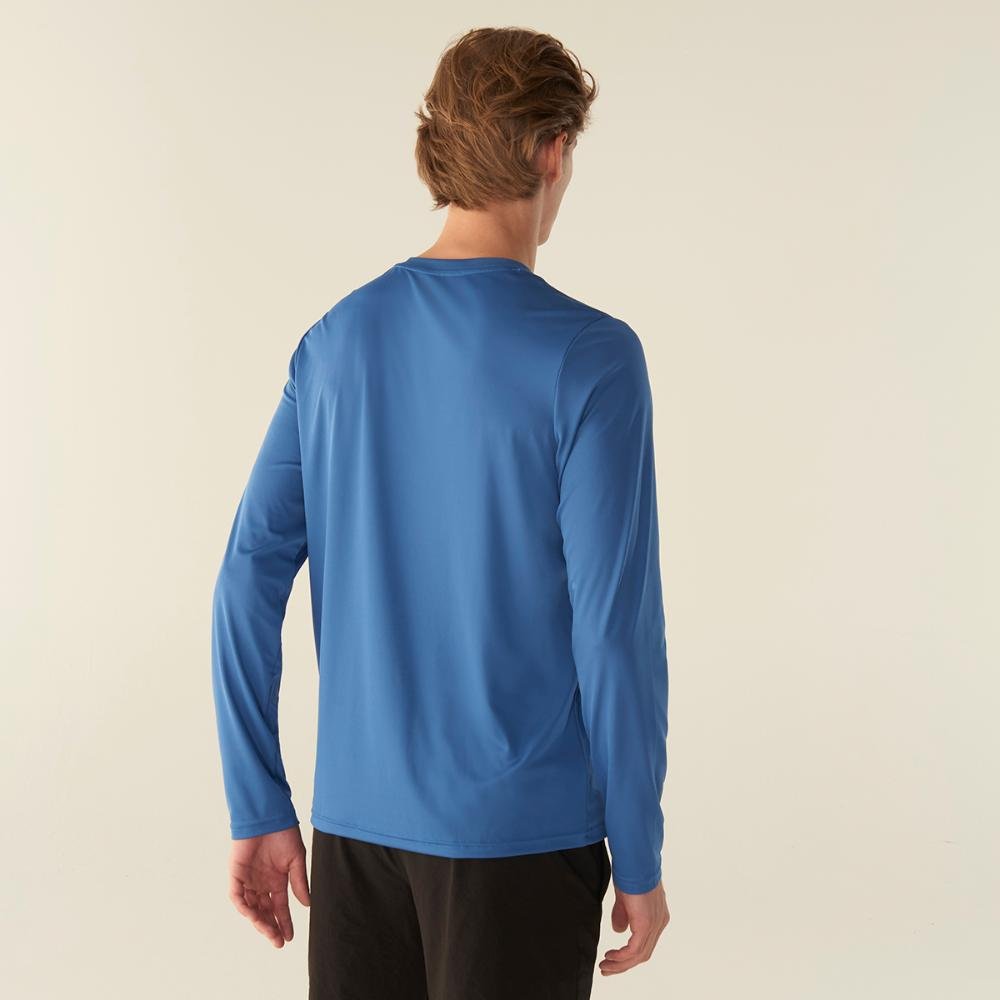 Camiseta Manga Longa Fila Basic Sports Masculina Azul 2