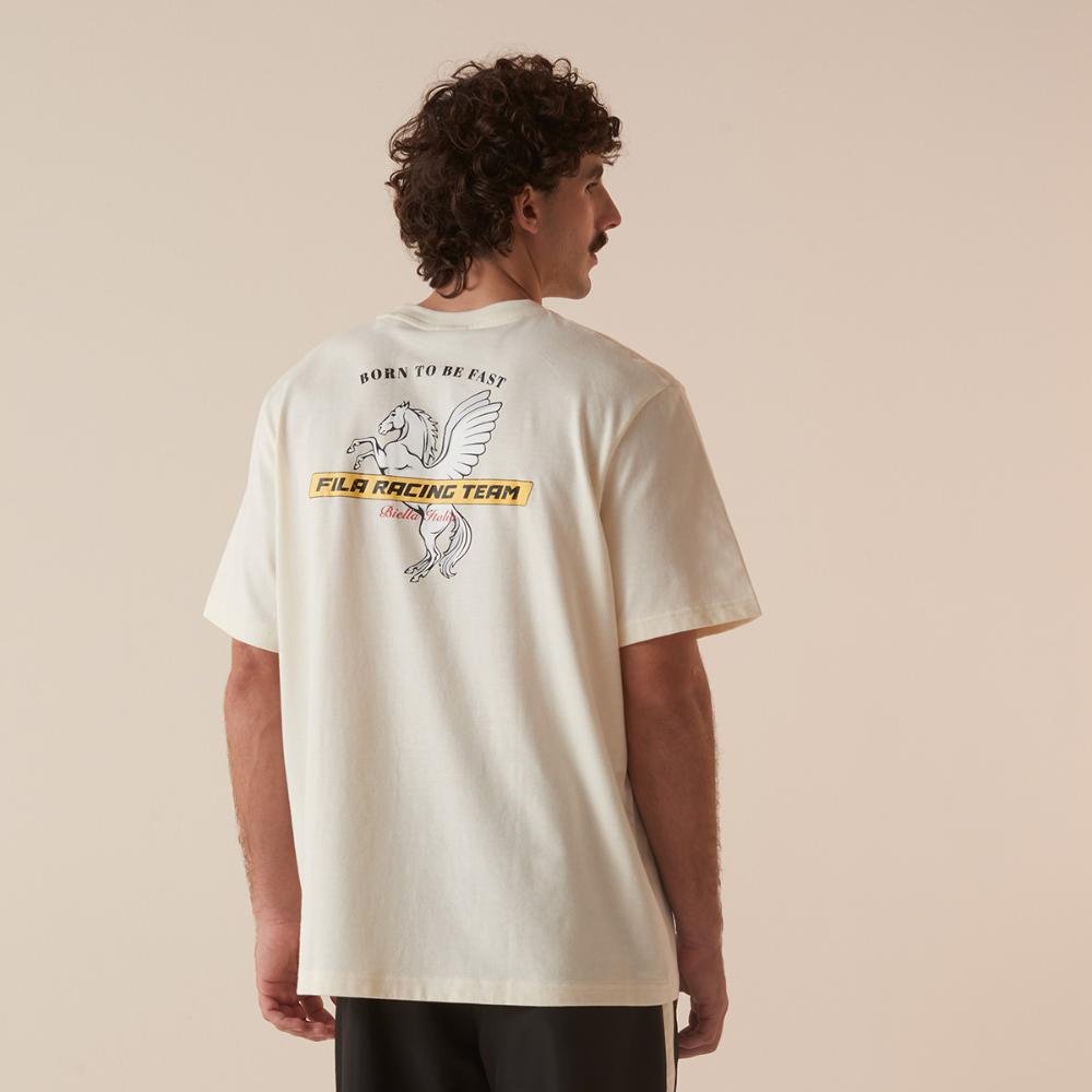 Camiseta Fila Oversized Motor Sport Masculina Branco 2