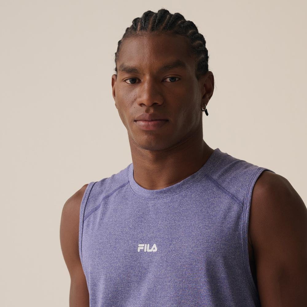 Camiseta Sem Manga Fila Essential Floating Masculina Roxo 4