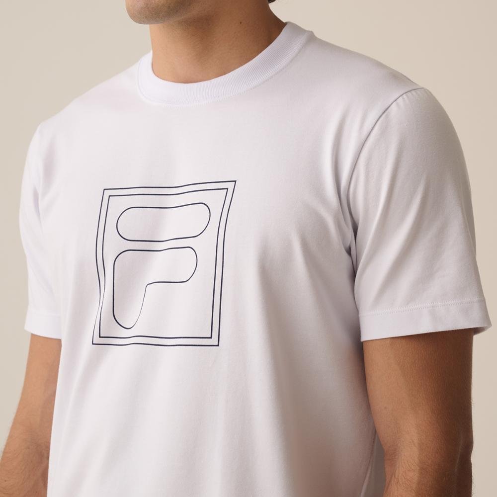 Camiseta Fila Regular Classic Outline Masculina Branco 4