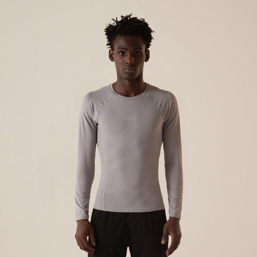 Camiseta Manga Longa Fila Performa Eco Masculina Cinza 1