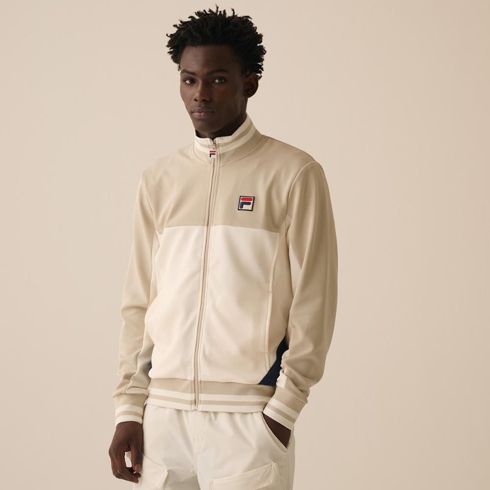 Jaqueta Fila Tie Breaker Masculina Bege/Branco 4