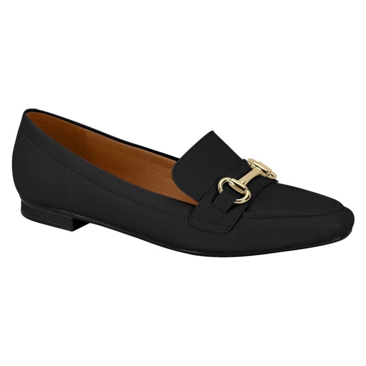 Mocassim Vizzano Salto Rasteiro - Feminino Preto 1