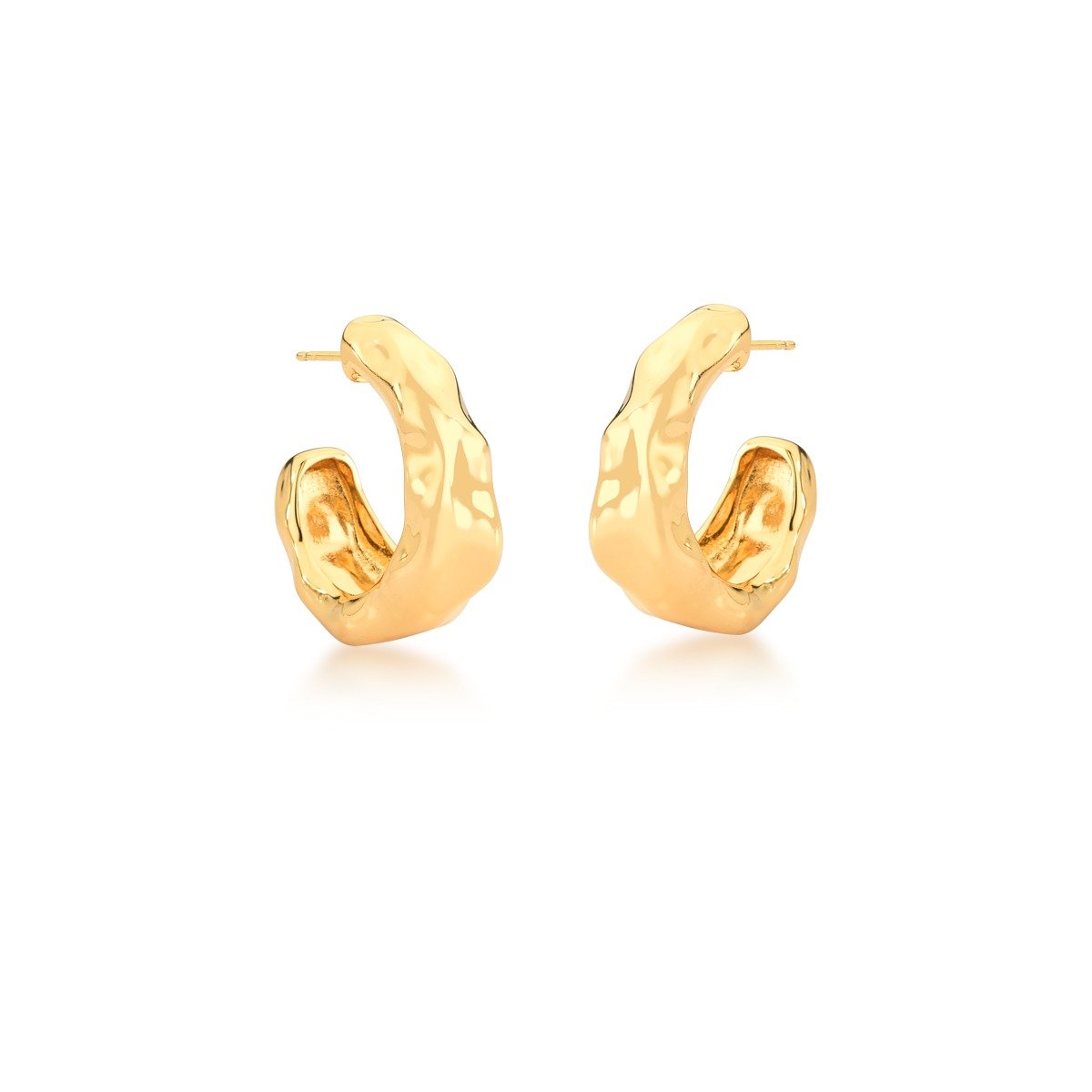Brinco Argola Martelado Banhado a Ouro 18K Penélope Dourado 1