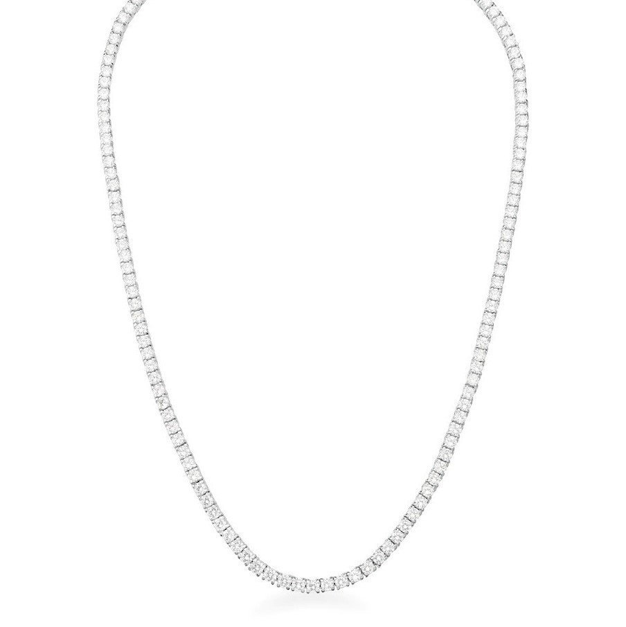 Colar Riviera Prata Brilhante com Zircônias Brancas Banhado a Ródio Branco Ania Store Isis