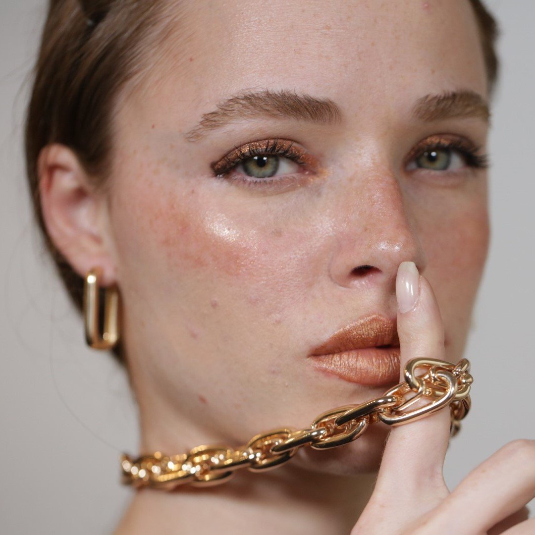 Colar com Elos Duplos Grande Semijoia Banhado a Ouro 18K Ania Store Dourado 6
