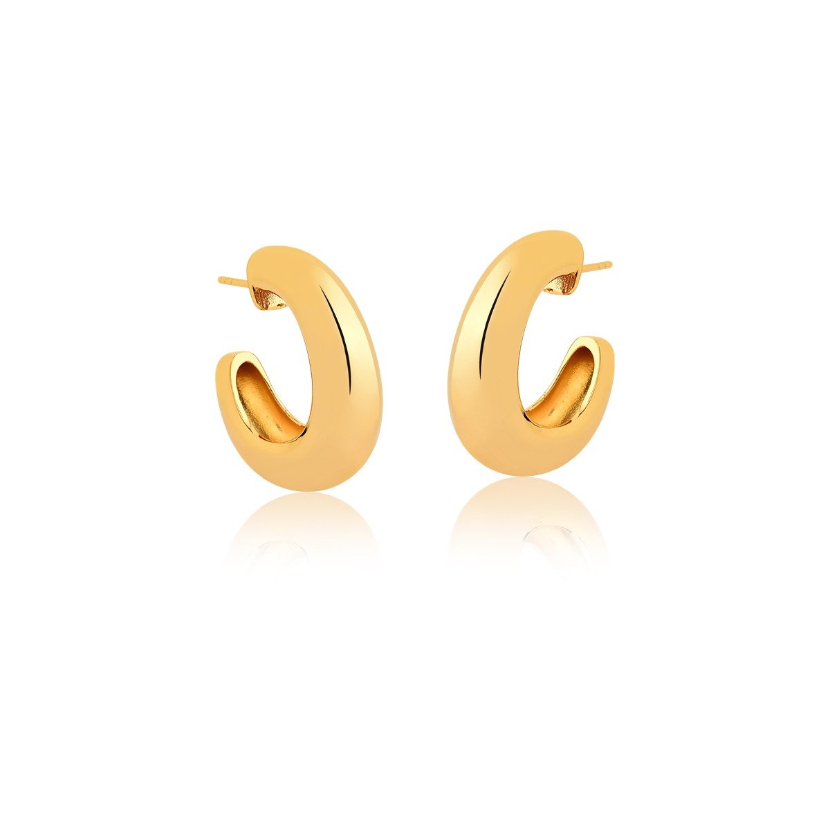 Brinco Argola Lisa Bold Banhado a Ouro 18K Ártemis Dourado 1