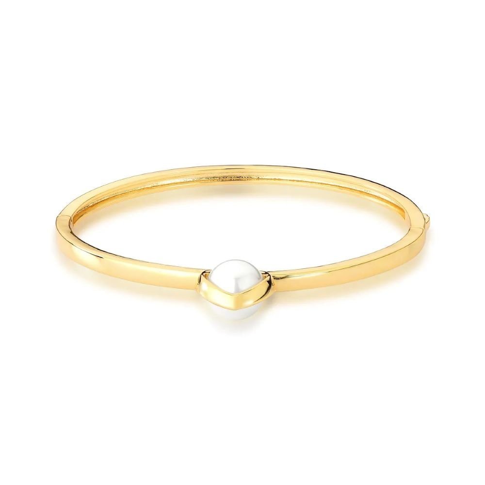Bracelete em Pérola Semijoia Banhado a Ouro 18K Ania Store