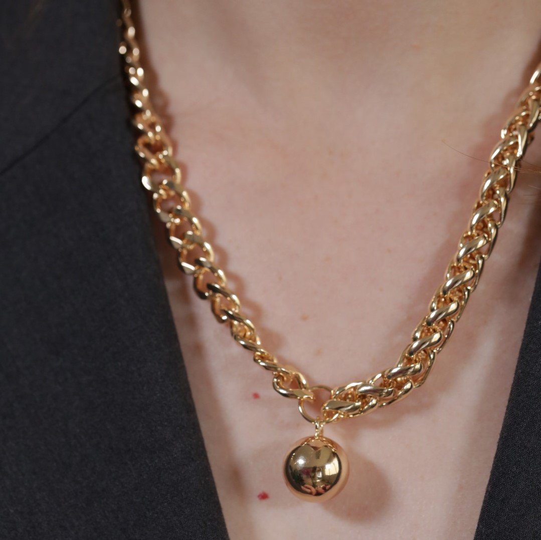 Corrente Mista com Elos Groumet Semijoia Banhada a Ouro 18K Ania Store Dourado 2