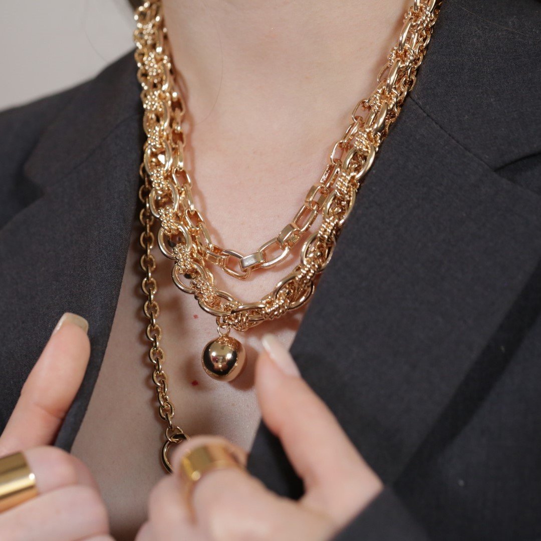 Corrente Mista com Elos Groumet Semijoia Banhada a Ouro 18K Ania Store Dourado 4