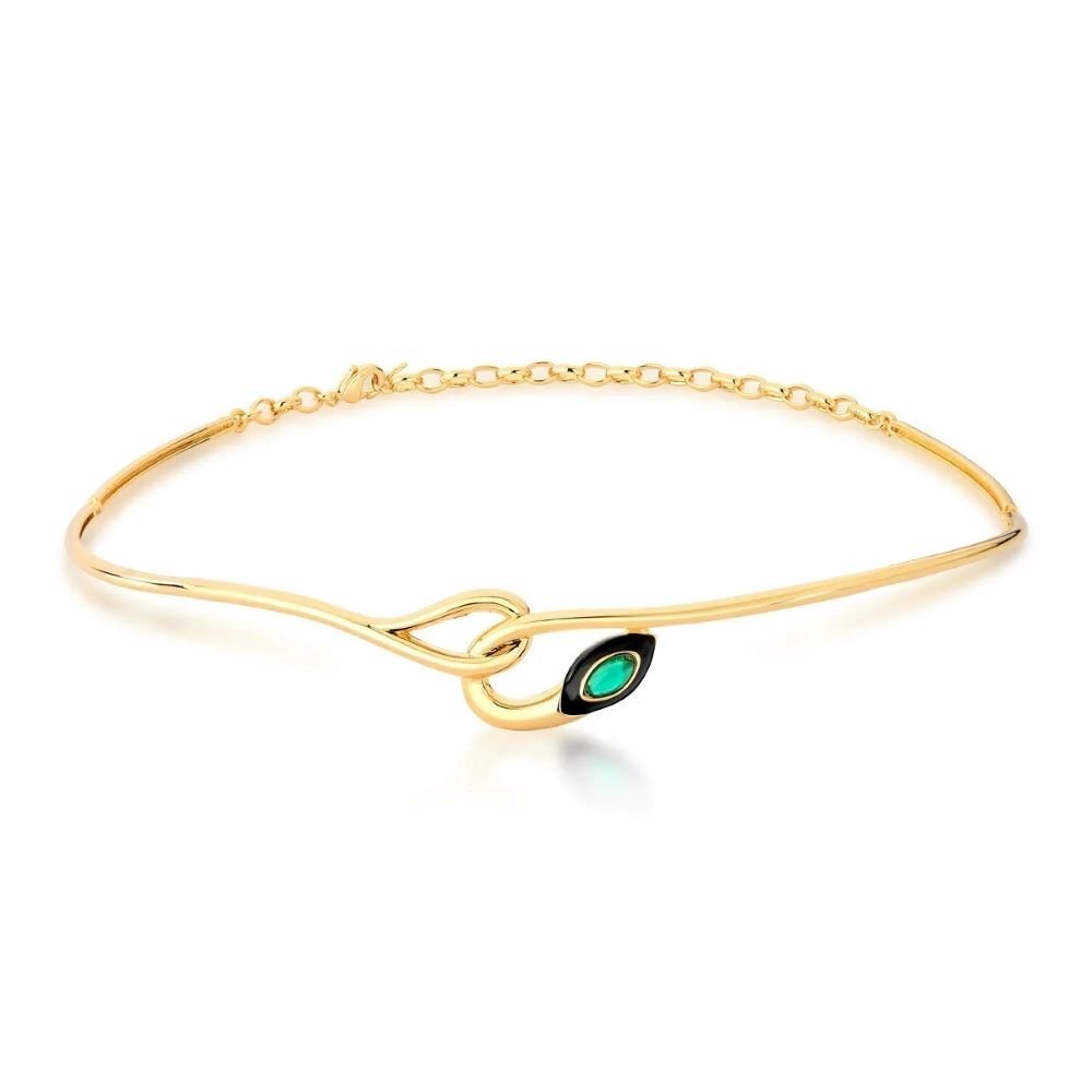 Colar Choker Serpente Semijoia Banhado a Ouro 18K Ania Store