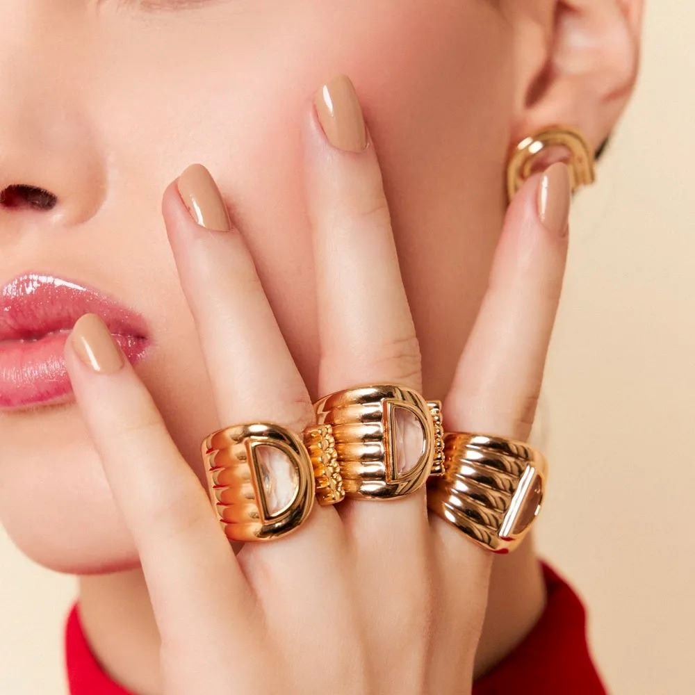 Anel Ajustável com Cristal Semijoia Banhada a Ouro 18k Ania Store Dourado 2