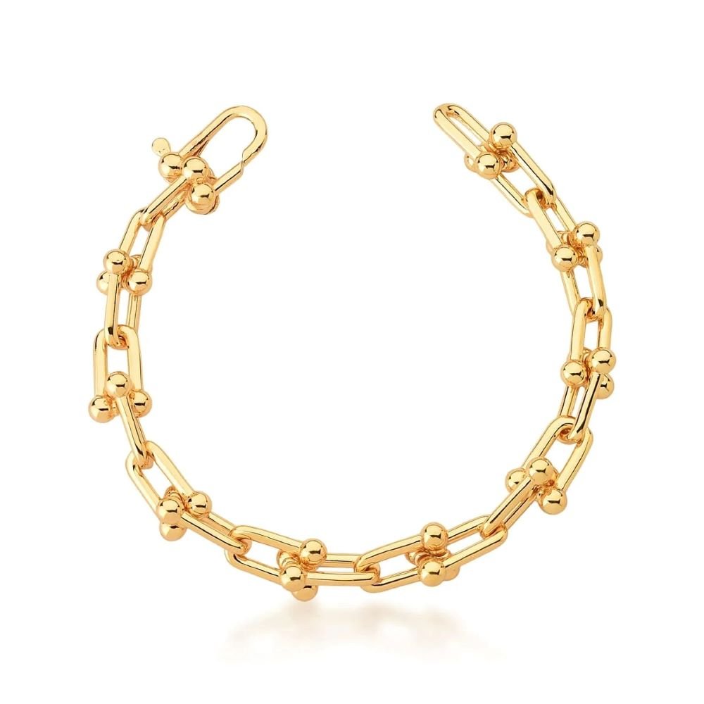 Pulseira Elos Dourados Semijoia Banhada a Ouro 18K Ania Store