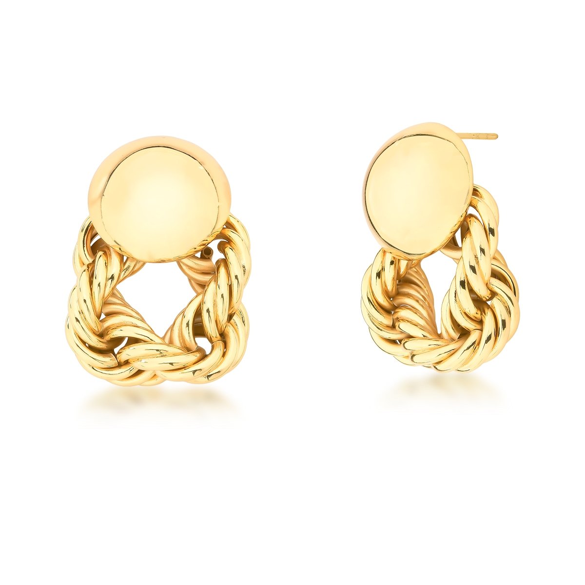 Brinco Maxi Dourado Corrente e Esfera Banhado a Ouro 18K Artemis Dourado 1