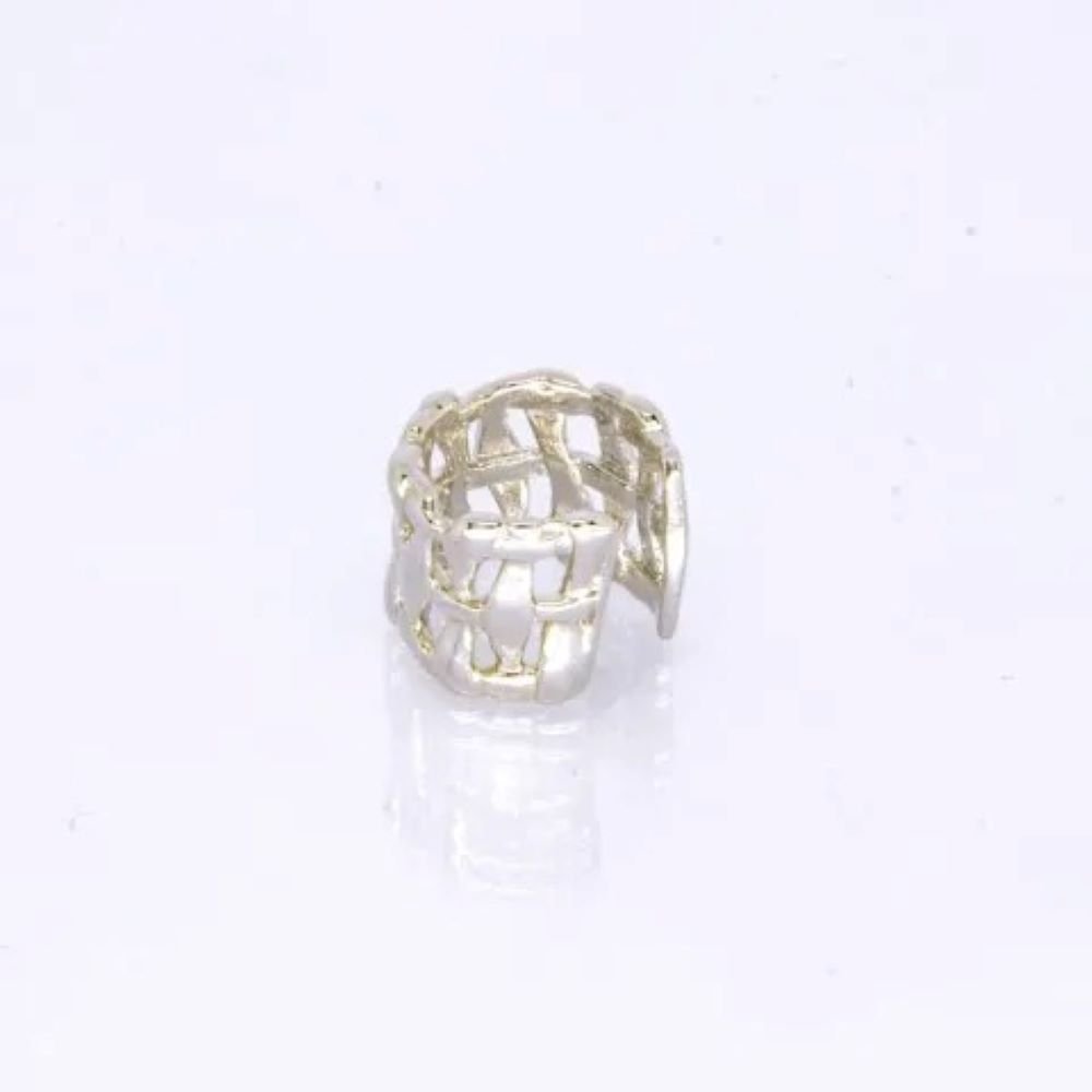 Piercing Argola Malha Prata Semijoia Banhado a Ródio Branco Ania Store