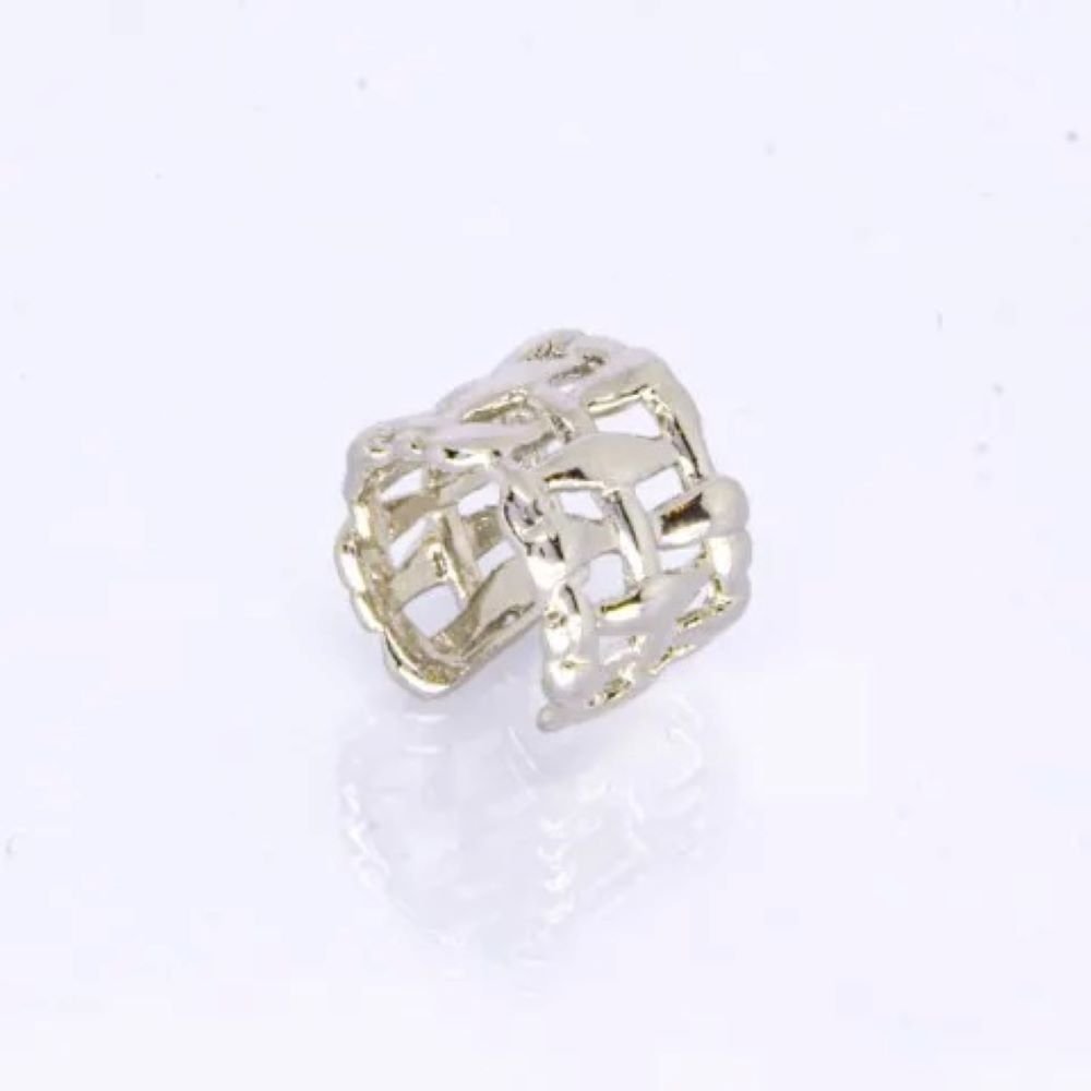 Piercing Argola Malha Prata Semijoia Banhado a Ródio Branco Ania Store Prata 3