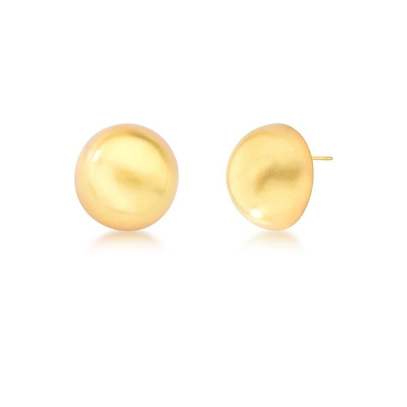 Brinco Redondo Acetinado Banhado a Ouro 18K Gaia Dourado 1