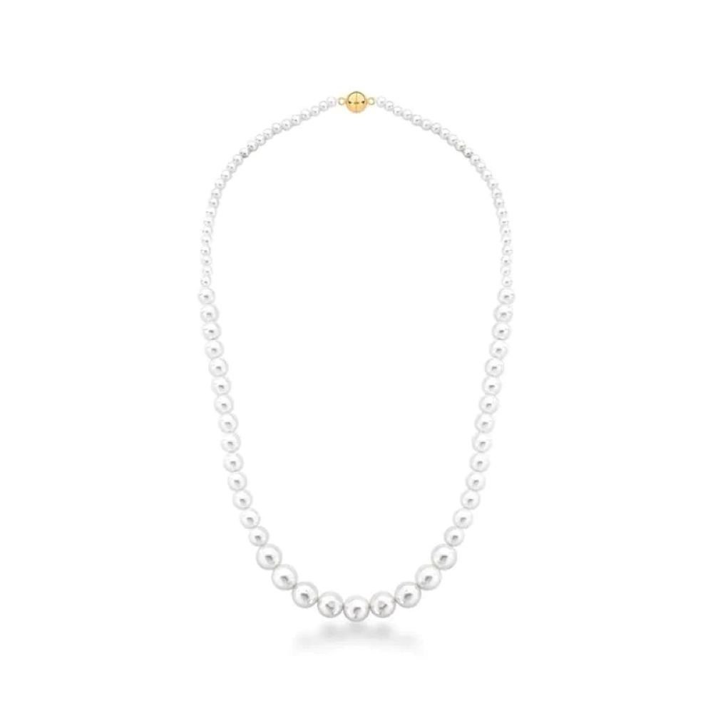 Colar de Perola Degradê Delicado Semijoia Banhado a Ouro 18K Unitário Ania Store Prata 1