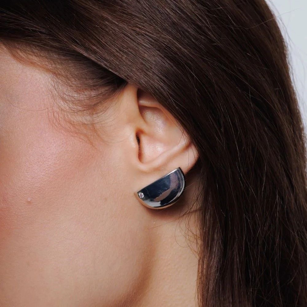 Brinco Meia Lua Ponto de Luz Banhado a Ouro 18k Ania Store Dourado 1