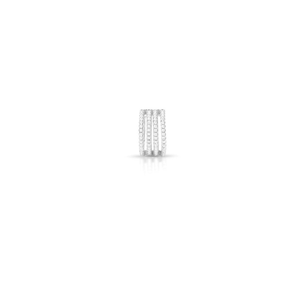 Piercing 4 Aros Cravejado Semijoia Banhado a Ródio Branco Ania Store Prata 3