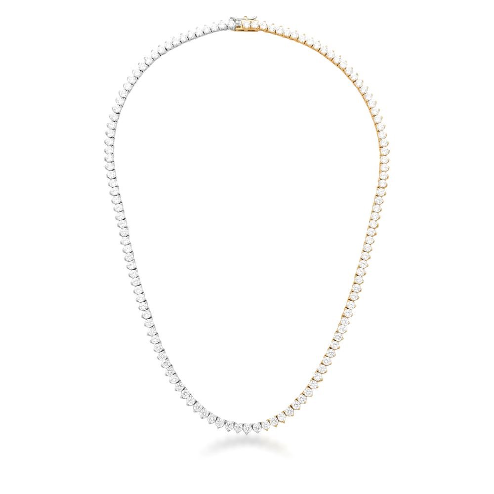 Colar Riviera 3Pontas Semijoia Dois Banhos Ouro 18K e Ródio Ania Store Dourado/Prata 1