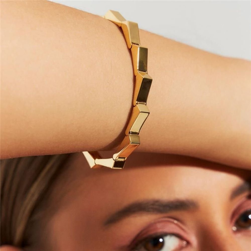 Pulseira Articulada Elegante Banhado a Ouro 18K Semijoia Ania Store Dourado 2