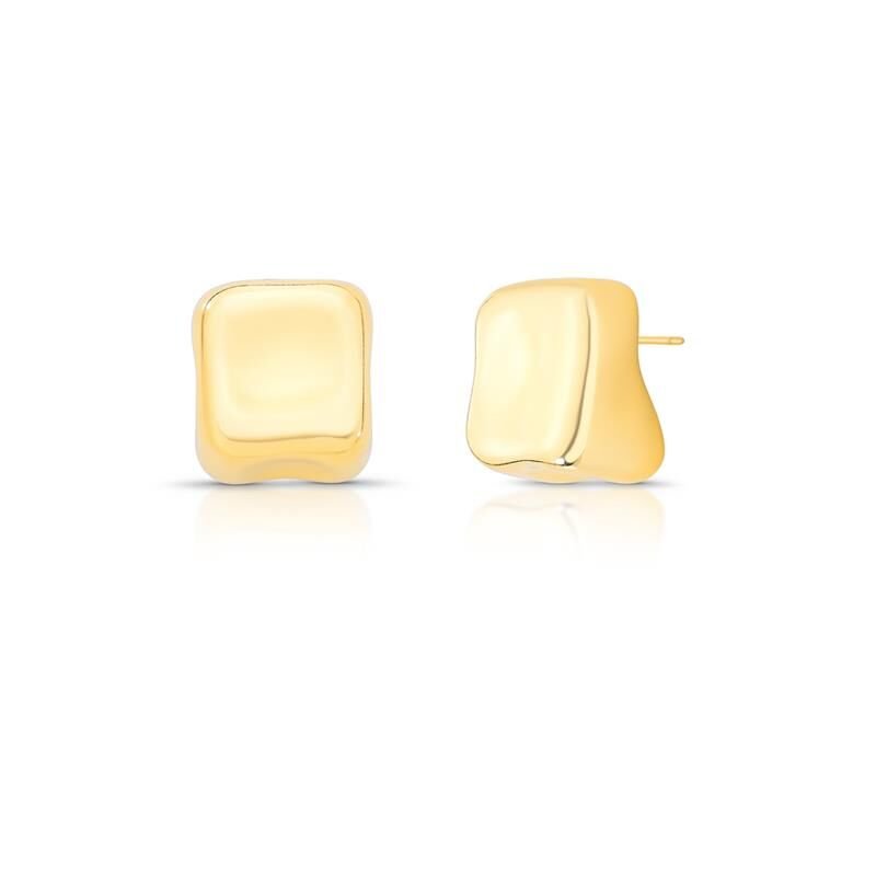 Brinco Cubo Orgânico Semijoia Banhado a Ouro 18K Ania Store Dourado 1