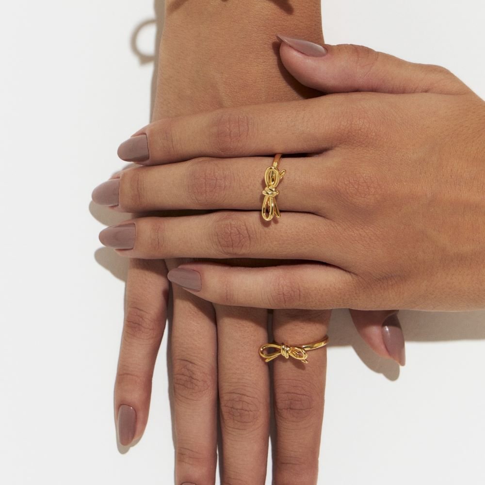 Anel Laço Liso Semijoia Banhada a Ouro 18K Ania Store Dourado 3