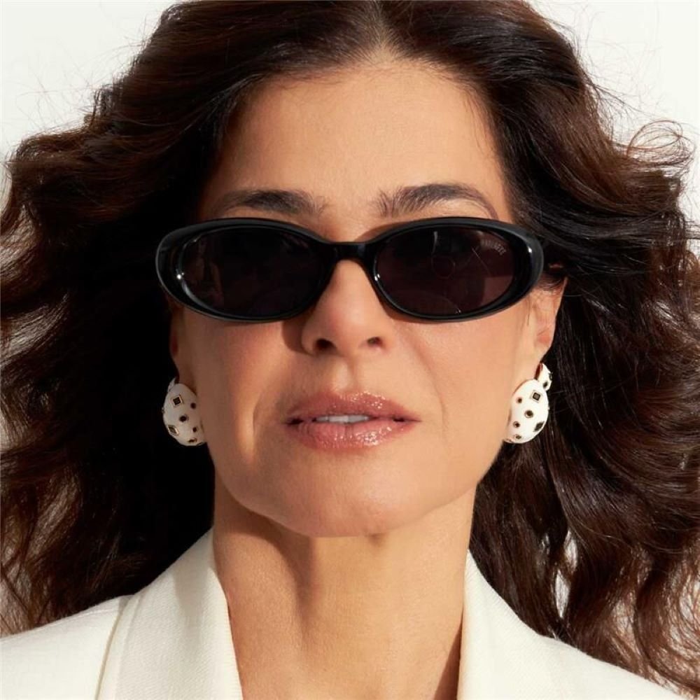 Brinco Argola Vírgula Esmaltado Branco com Detalhes de Cristal Colorido Banhado a Ouro Semijoia Ania Store Branco 2