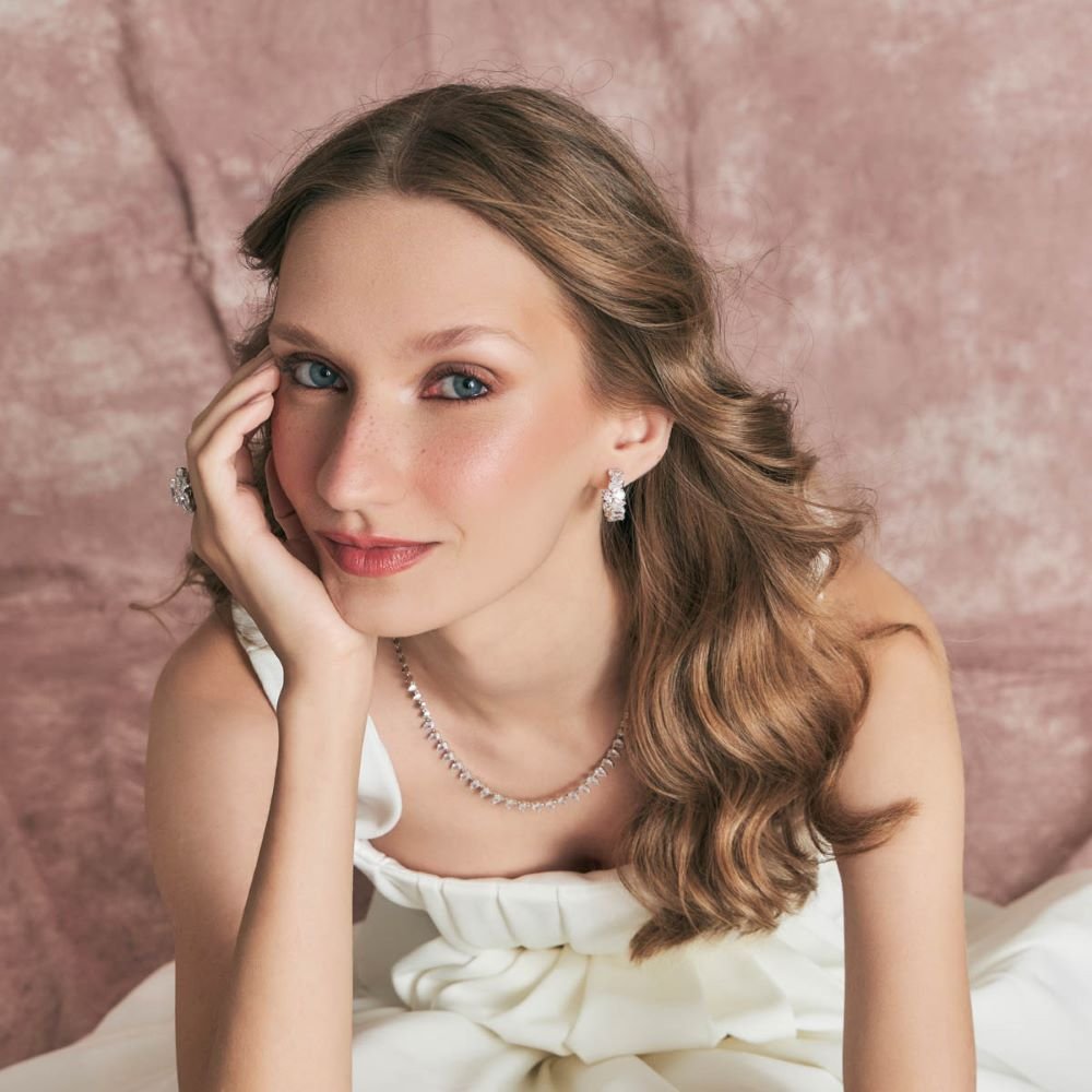 Brinco Argola Zircônias Gotas Semijoia Banhado a Ródio Ania Store Prata 3