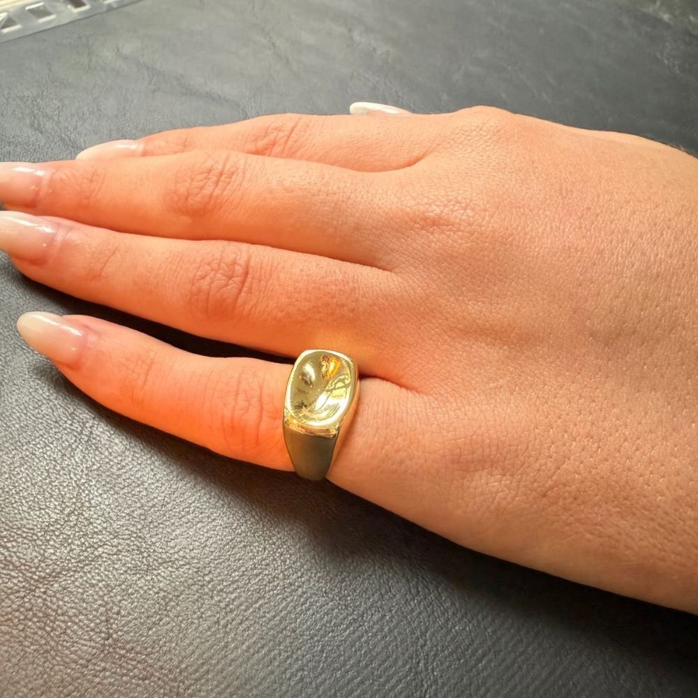 Anel Mindinho Cubo Orgânico Semijoia Banhado a Ouro Ania Store Dourado 2