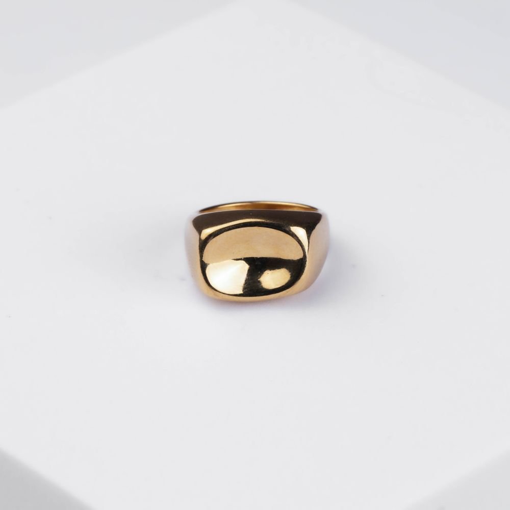 Anel Mindinho Cubo Orgânico Semijoia Banhado a Ouro Ania Store Dourado 3