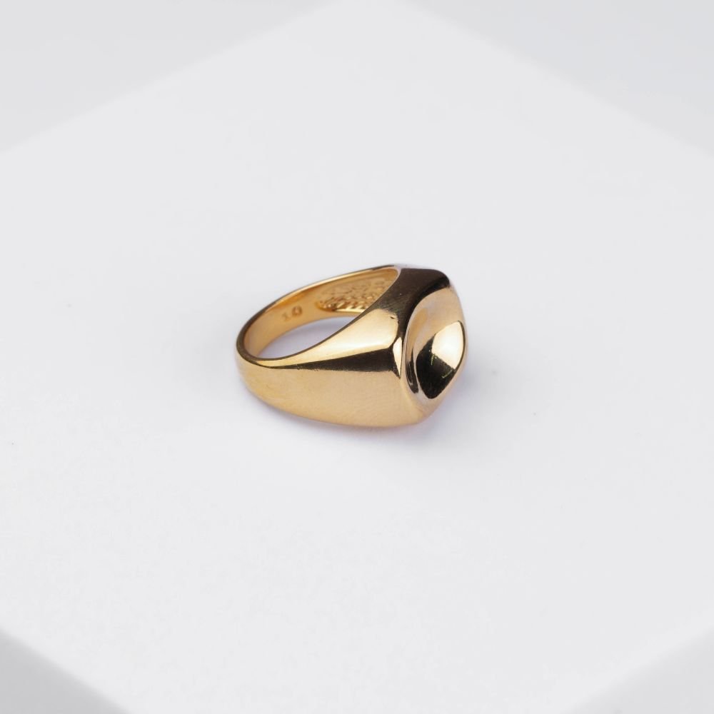 Anel Mindinho Cubo Orgânico Semijoia Banhado a Ouro Ania Store Dourado 7