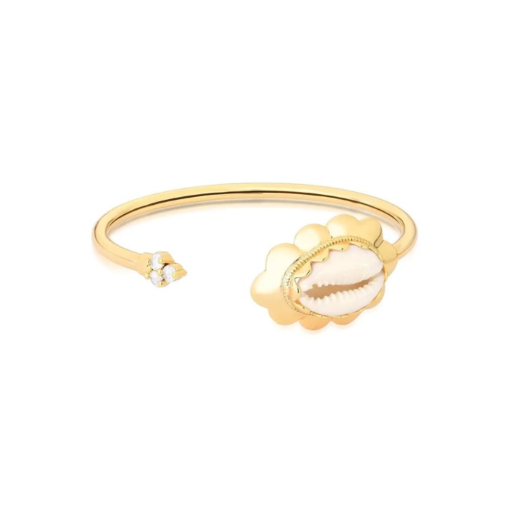 Bracelete Delicado Búzios Semijoia Banhado a Ouro 18K Ania Store