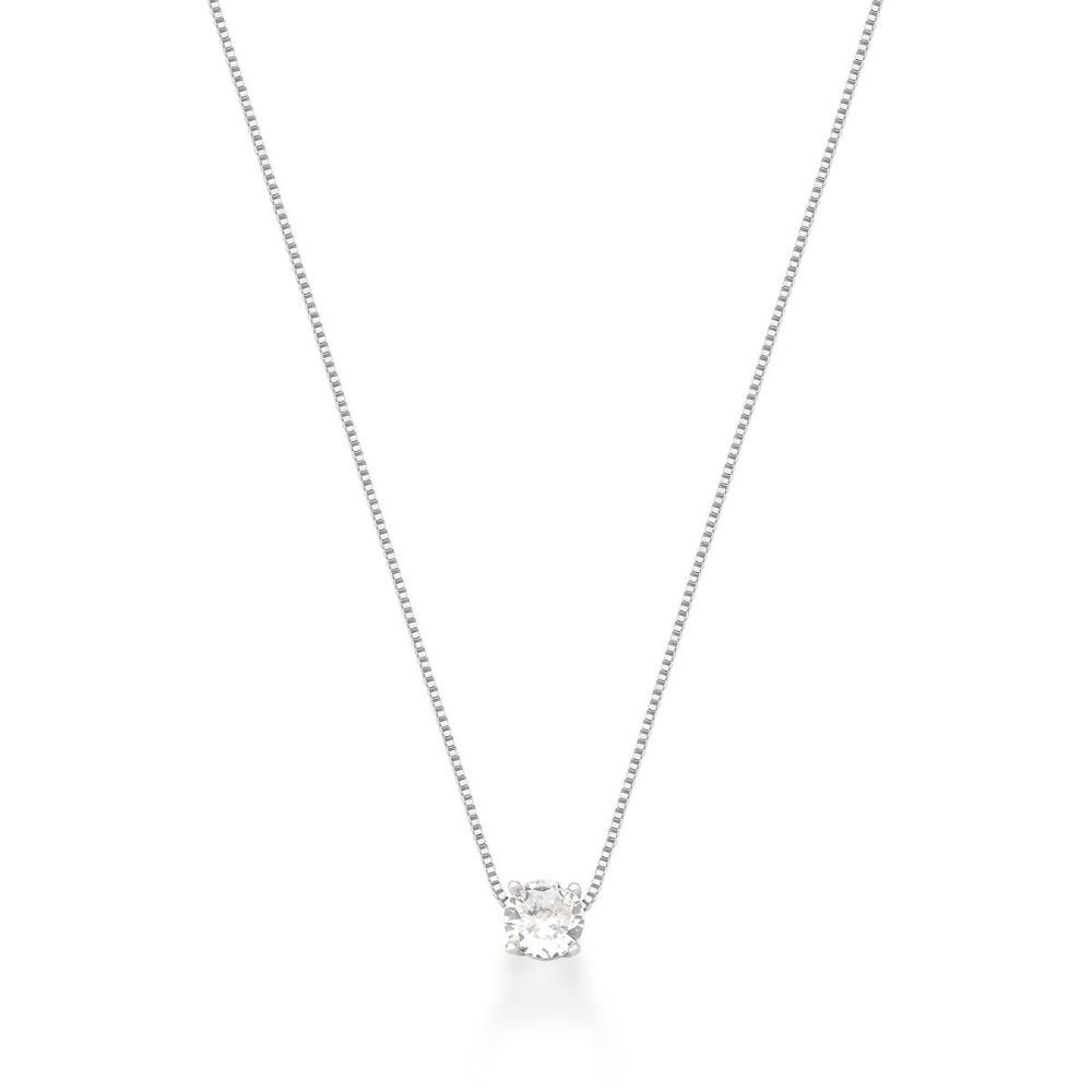 Colar Ponto de Luz Delicado Semijoia Banhado a Ródio Ania Store