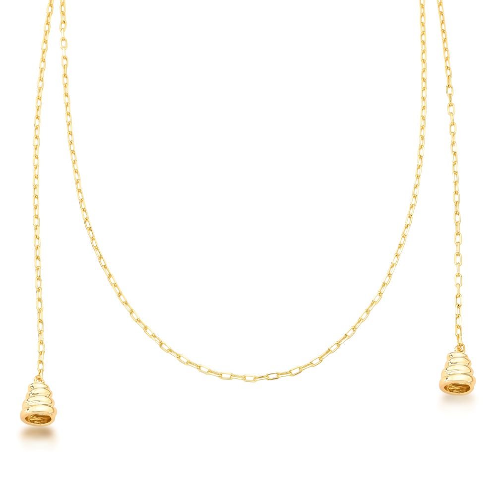 Colar Longo Pingente Nós Banhada a Ouro 18K Semijoia Ania Store