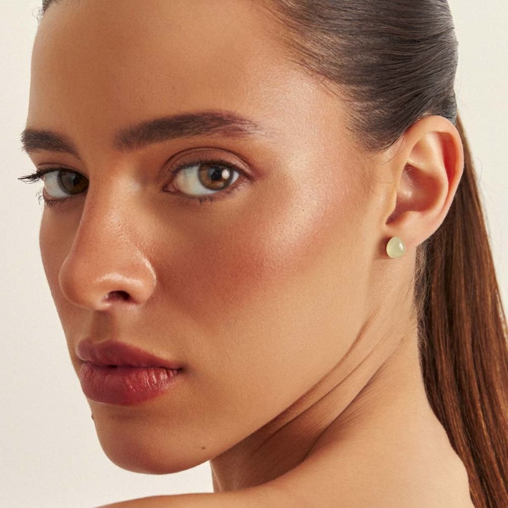 Brinco Mini Gota Verde Piscina Semijoia Banhada a Ouro 18K Ania Store Dourado 2