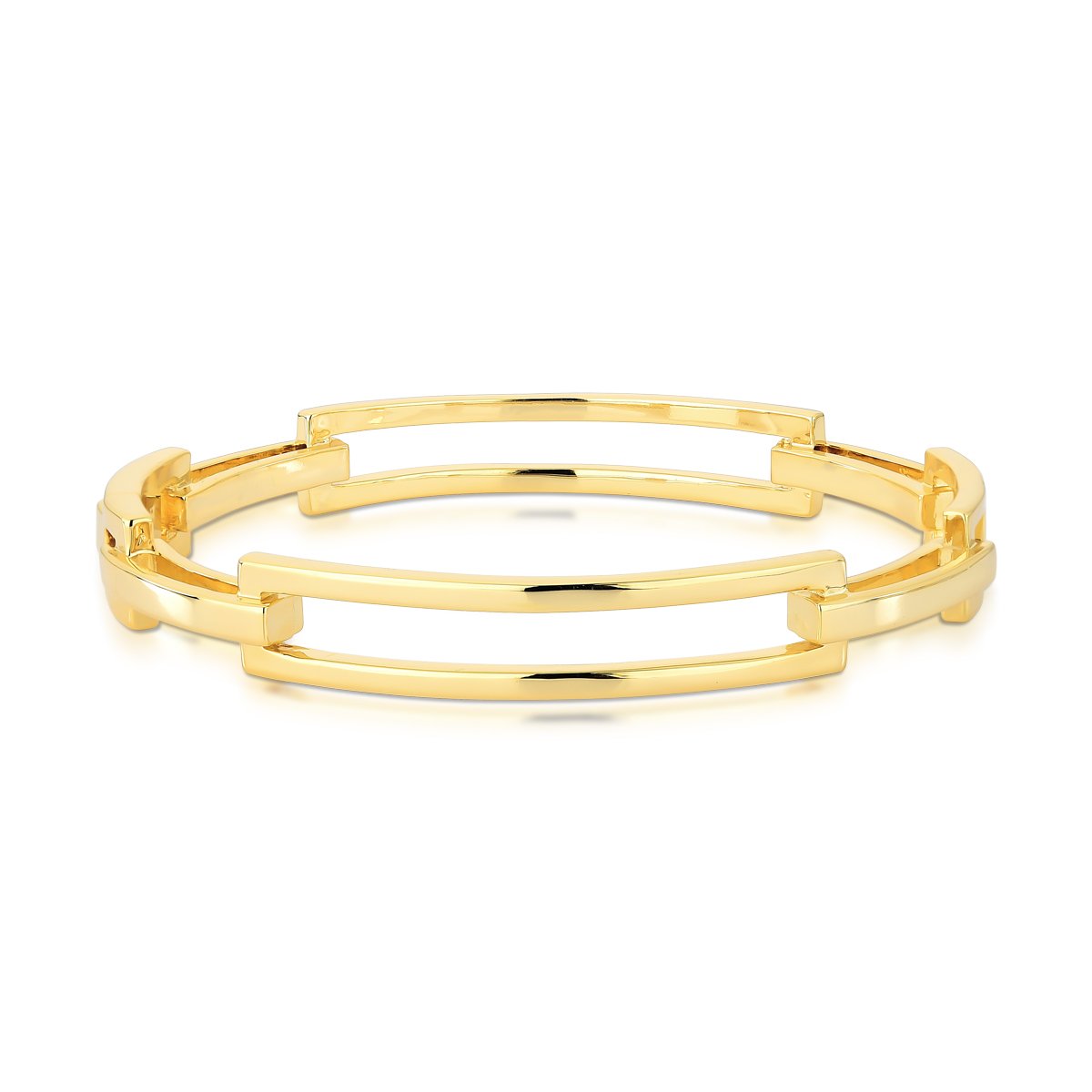 Bracelete Elos Alongados Semijoia Banhada a Ouro 18K Ania Store