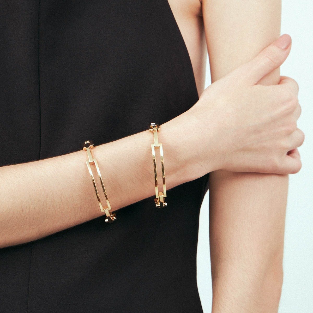 Bracelete Elos Alongados Semijoia Banhada a Ouro 18K Ania Store Dourado 2